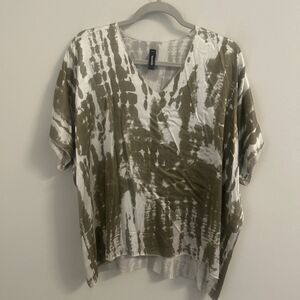 Women’s Worth 6 Tie-Dye V-Neck Top Small 70% Viscose 30% Silk